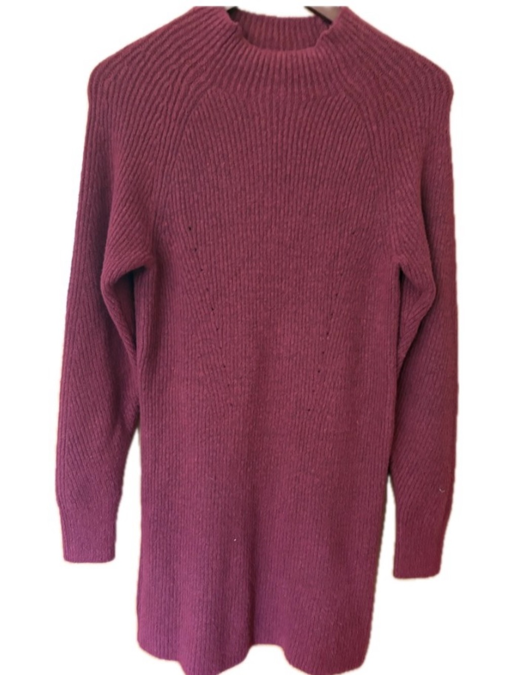 Abercrombie & Fitch Burgundy Oversized Mini Sweater Dress Chunky Knit $80 NWT